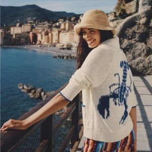 Maeve Anthropologie blue lobster sweater